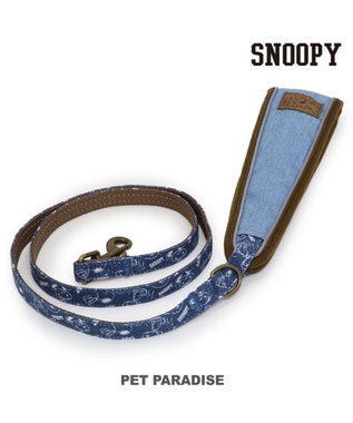 PET PARADISE スヌーピー リード 《デニム風》 SS~S 小型犬 ネイビー