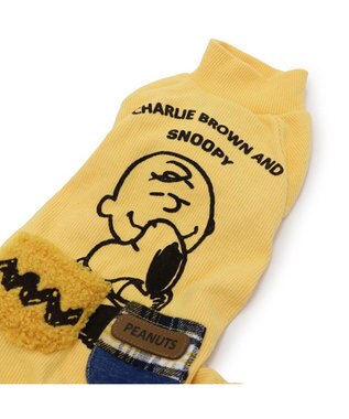 PET PARADISE スヌーピー ペティヒート プレミアム ロンパース 《ハグ柄》 小型犬 イエロー