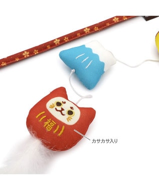PET PARADISE ペットパラダイス キャット  和だるま 猫じゃらし レッド