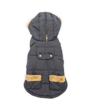 PET PARADISE ペットパラダイス 防寒フード付コート 小型犬 ブラック