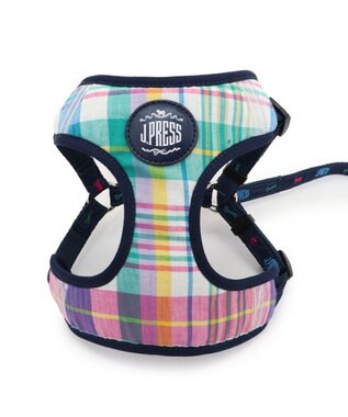 PET PARADISE J.PRESS マドラスチェック ハーネス＆リード ３Ｓ 小型犬 マルチカラー