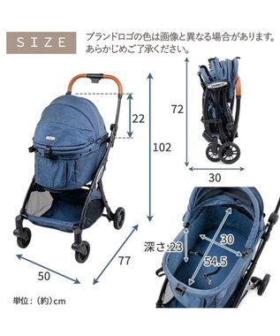 PET PARADISE smooca ネオ ワンロック ペットカート《デニム調》 インディゴブルー