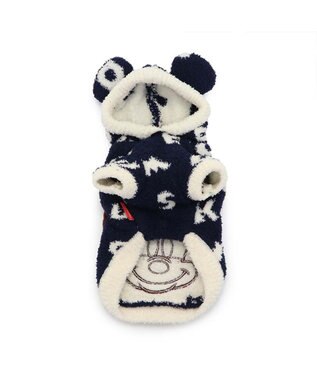 PET PARADISE ディズニー ミッキー 遠赤外線 ルームパーカー 《ロゴ柄》 小型犬 ネイビー