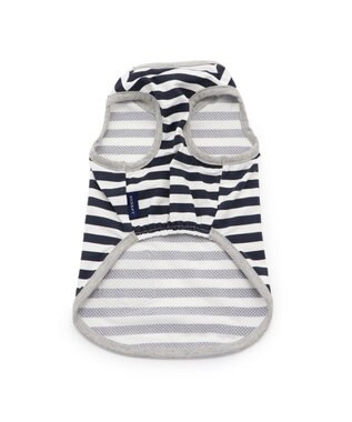 PET PARADISE 犬の服 春夏 ひんやり クール メッシュ 接触冷感 虫除け  J.PRESS カレッジ  Tシャツ 【小型犬】ネイビー オレンジ クールマックスエコメイド ネイビー