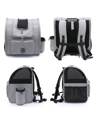 PET PARADISE J.PRESS 折り畳みリュック キャリー バッグ L 小型犬 杢グレー