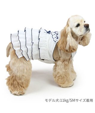 PET PARADISE ペットパラダイス エコメイド 天竺 刺繍キャミソール 中型犬 大型犬 ホワイト
