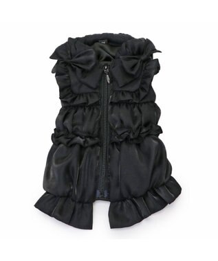 PET PARADISE cherircouture リボン ギャザーベスト 《ブラック》 小型犬 ブラック