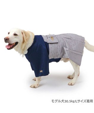 PET PARADISE ペットパラダイス お正月袴 《花菱柄》中型犬 大型犬 グレー×ネイビー