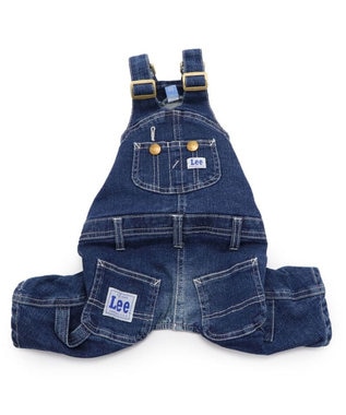 PET PARADISE Lee デニム 白ステッチ オーバーオール  中型犬 大型犬 ネイビー