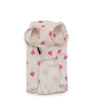 PET PARADISE ペットパラダイス 接触冷感 背中開き 甚平 《いちご柄》　小型犬 いちご柄