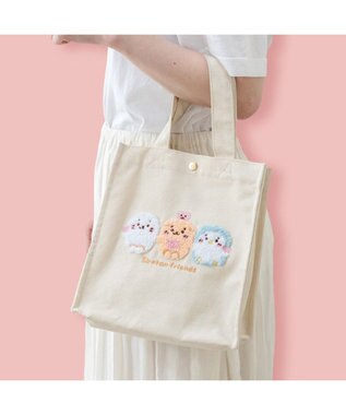 Mother garden しろたん サガラ トートバッグ 《お友だち柄》 ベージュ