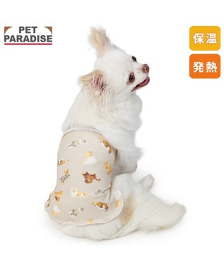 PET PARADISE ペットパラダイス makokoro ペティヒート 腹巻 《犬柄》 超小型犬 小型犬 グレイッシュベージュ