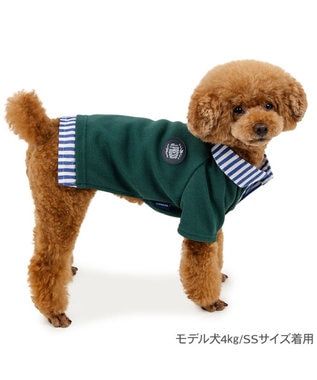 PET PARADISE J.PRESS フライス ポロシャツ 小型犬 ダークグリーン