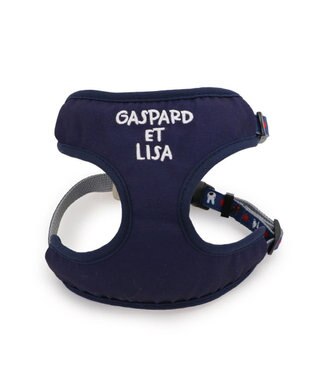 PET PARADISE リサとガスパール マスコット付きハーネス 《ハート柄》 Ｓ ネイビー