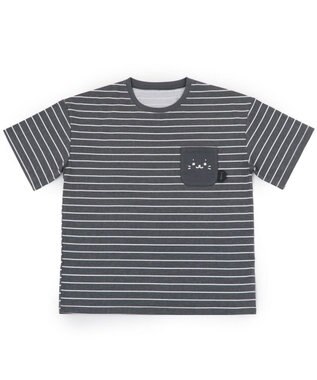 Mother garden しろたん ポケット付き Ｔシャツ 半袖 《ボーダー柄/黒色》 レディース メンズ ユニセックス ボーダー