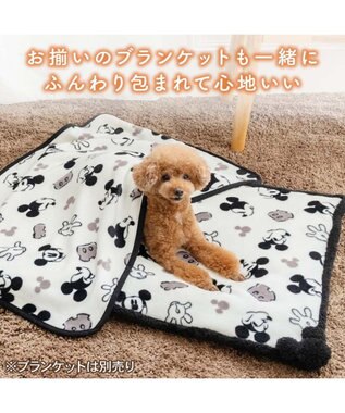 PET PARADISE ディズニー ミッキーマウス 白黒 遠赤外線 ボアマット ホワイト×ブラック