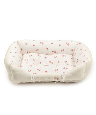 PET PARADISE ペットパラダイス カドラー 《花苺柄》 Ｍ ホワイト×レッド