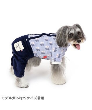 PET PARADISE リサとガスパール サスペンダー つなぎパンツ 《であい柄》 小型犬 ネイビー
