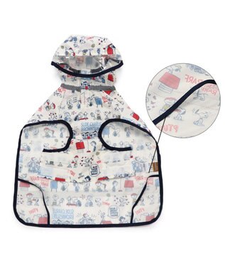 PET PARADISE スヌーピー レインコート 透明フード付き 《アメリカンビンテージ柄》 中型犬 大型犬 白～オフホワイト