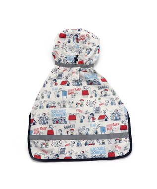 PET PARADISE スヌーピー レインコート 透明フード付き 《アメリカンビンテージ柄》 中型犬 大型犬 白～オフホワイト