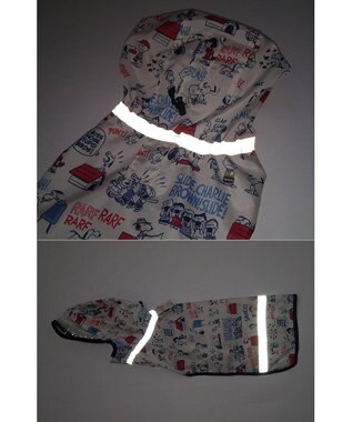 PET PARADISE スヌーピー レインコート 透明フード付き 《アメリカンビンテージ柄》 中型犬 大型犬 白～オフホワイト