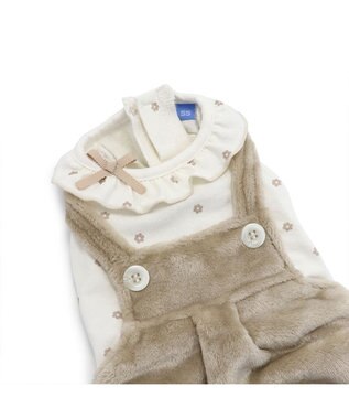 PET PARADISE ペットパラダイス パンツつなぎ 《花 フリル》 小型犬 ベージュ