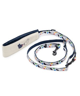 PET PARADISE リサとガスパール ショルダー リード 《三角柄》 ３Ｓ～Ｓ 小型犬 ホワイト×ネイビー