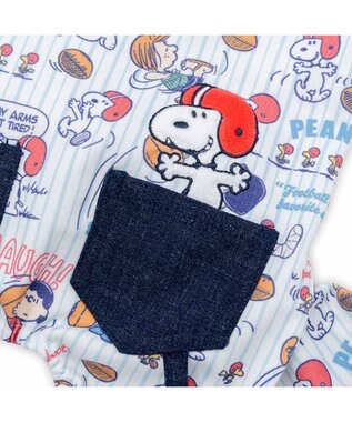 PET PARADISE スヌーピー アメフト オーバーオール 中型犬 ホワイト×ネイビー