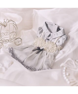 PET PARADISE cherircouture ドッキングワンピース 小型犬 グレー