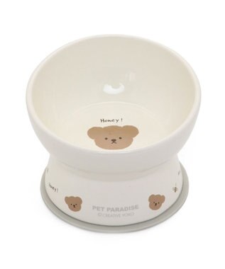 PET PARADISE 高さのある フードボウル《いちご柄 / くま柄》  陶器 くま