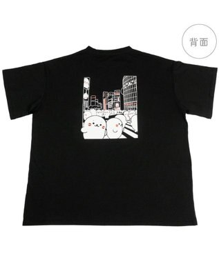Mother garden しろたん ビッグTシャツ 半袖 《たのしい交差点》 ユニセックスフリーサイズ 黒色