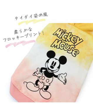 PET PARADISE ディズニー ミッキーマウス タイダイ風パーカー 【小型犬】 ピンク（淡）