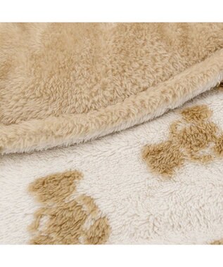 PET PARADISE ペットパラダイス くまちゃん織り 遠赤外線 ボアマット 丸型 Ｓ ホワイト×ブラウン