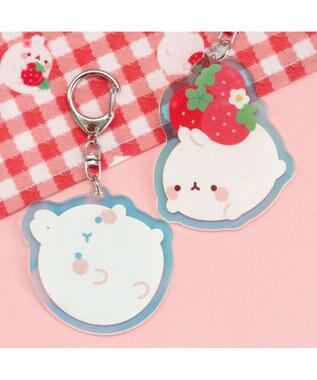 Mother garden マザーガーデン MOLANG モラン オーロラ アクリルキーホルダー 《モラン/いちごモラン》 単品 いちごモラン