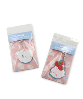 Mother garden マザーガーデン MOLANG モラン オーロラ アクリルキーホルダー 《モラン/いちごモラン》 単品 いちごモラン