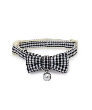 PET PARADISE ペットパラダイス 猫 首輪 ギンガムチェック 《ブラック》 小サイズ/中サイズ ブラック