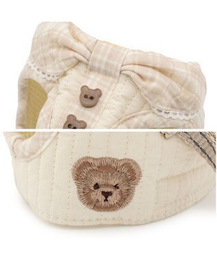 PET PARADISE ペットパラダイス くまちゃん グレンチェック ベストハーネス  小型犬 ４Ｓ/３Ｓ ベージュ