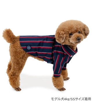 PET PARADISE J.PRESS レジメンタル シャツ 小型犬 ネイビー×レッド