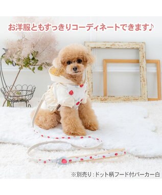 PET PARADISE ペットパラダイス スリム ハーネス＆リード 《苺総柄》 ４Ｓ /３Ｓ 小型犬 ホワイト
