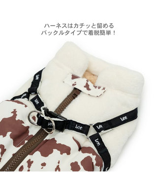 PET PARADISE Lee アウターハーネス 《牛柄》 小型犬 オフホワイト×ブラウン