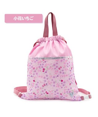 Mother garden マザーガーデン 野いちご お着替え巾着 ナップサック 《小花いちご柄》 小花いちご柄