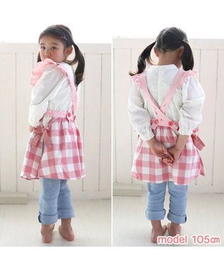 Mother garden マザーガーデン 野いちご フリルエプロン 90cm～110cm ポケット付き ピンク（淡）