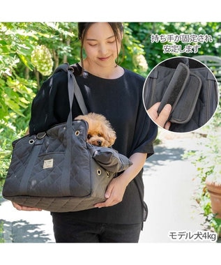 PET PARADISE ペットパラダイス キルティング キャリーバッグ  M 小型犬 チャコールグレー