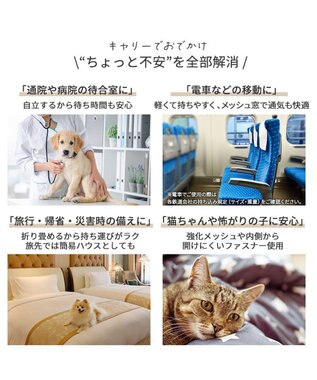 PET PARADISE リサとガスパール キルト 折り畳みキャリー 小型犬 ベージュ