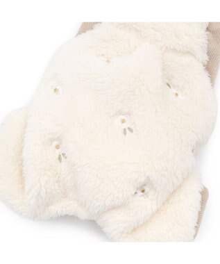 PET PARADISE ペットパラダイス ボア パンツつなぎ 《花刺繍》 小型犬 オフホワイト