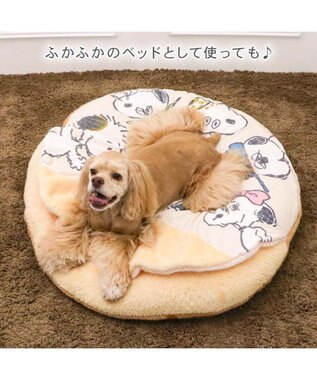 PET PARADISE スヌーピー 遠赤外線 くつろぎマット 《兄弟柄》 L ベージュ