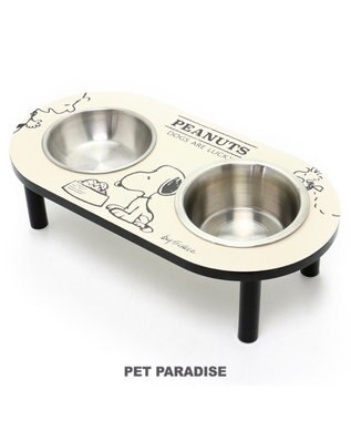 PET PARADISE スヌーピー モノトーン フードボウル スタンド