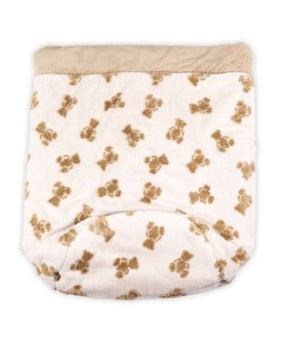 PET PARADISE ペットパラダイス くまちゃん織り 遠赤外線  筒型 寝袋  Ｌ ホワイト×ブラウン