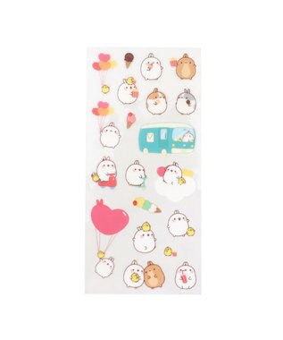 Mother garden マザーガーデン MOLANG モラン いっぱいシール 3枚セット ≪おでかけ スイーツ ホリディー≫ -