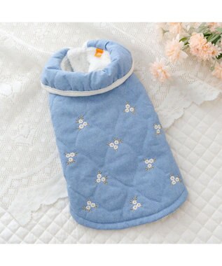 PET PARADISE ペットパラダイス キルトジャケット 《小花》 小型犬 ライトブルー